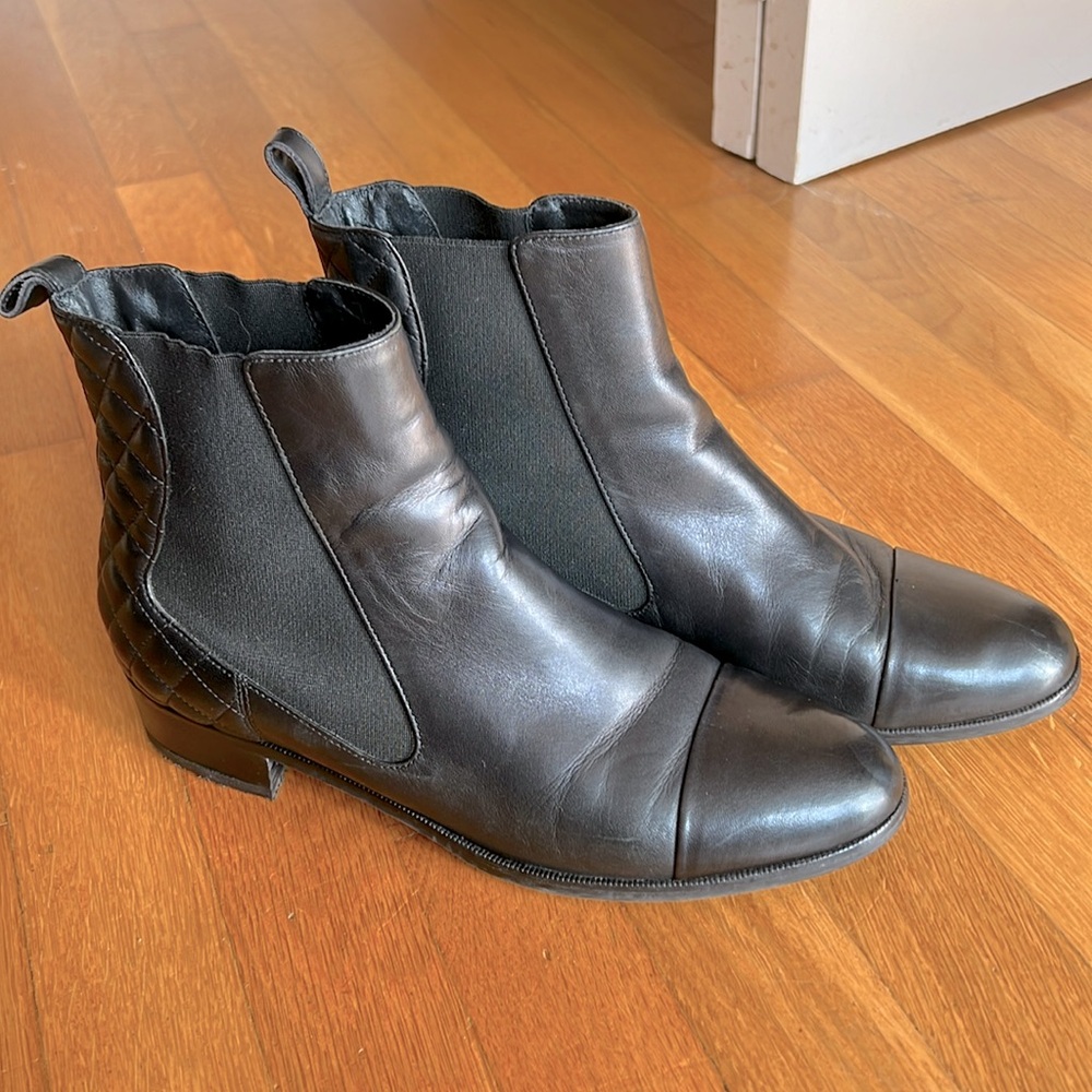 L.K. Bennett leather quilted Chelsea boots